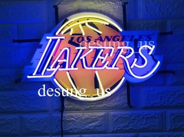 New Los Angeles Lakers Basketball Beer Bar Neon Sign 20&quot; with HD Vivid Printing - £131.08 GBP