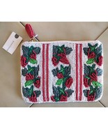 ANTHROPOLOGIE Red/Green Fiona Maeve Beaded/Embroidered Clutch Purse Bag ... - €46,30 EUR