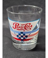 Vintage PEPSI COLA Old Fashioned Or Rocks Glass Tumbled NASCAR Checkered... - $10.87