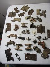 Lot of metal/cast iron Antique door hinges and other PIECES PARTS RESTORE - $29.69