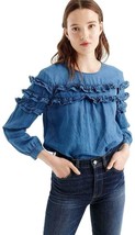 J Crew Tiered top in chambray, size 14, NWT - £51.14 GBP