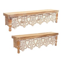 Wall Shelf (Set of 2) 22.5&quot;L x 6&quot;W x 5.75&quot;H, 28.5&quot;L x 6.5&quot;W x 5.75&quot;H Wood - £88.87 GBP