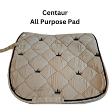 Centaur All Purpose English Saddle Pad White with Crowns Horse Size USED image 1