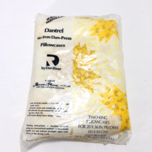 NOS VTG 1970s Dan River Two King Pillowcases Danville No Iron Dan-Press Yellow - £71.04 GBP