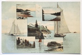 Owls Head ME MultiView Sailing Lighthouse 1913 Ash Point To Melrose Postcard A39 - £11.82 GBP