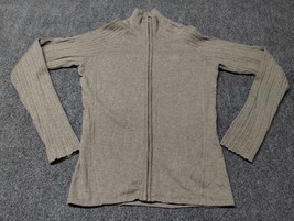 The North Face Shirt Womens Medium Green Full Zip Long Sleeve Knit Sweater - £21.69 GBP