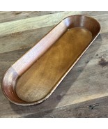Wooden Dough Bowl Wood tray Trencher Baguette Rustic Decor 15.5”x6” - $267.04 MXN