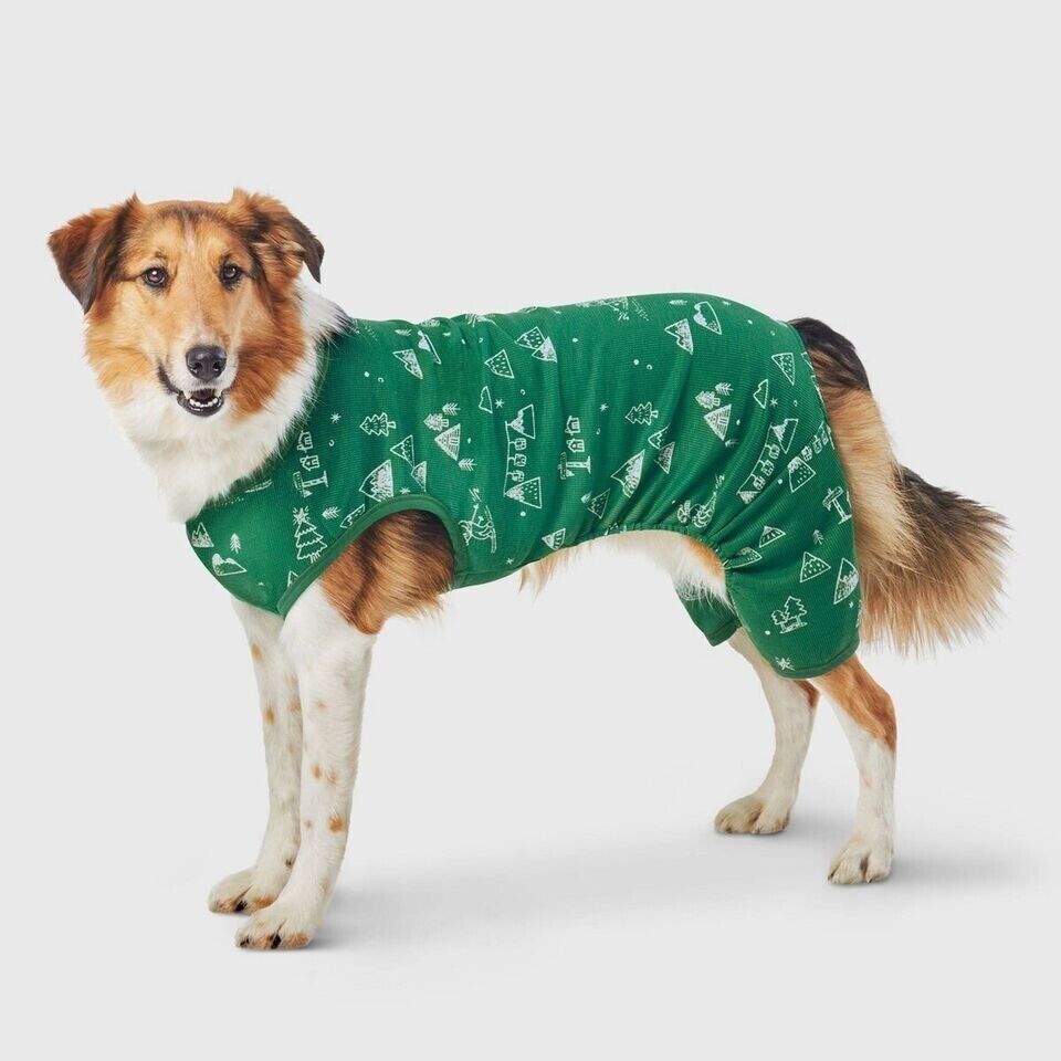 Wondershop Ski Scene Thermal Dog Pajamas, Size M Dogs Up to 40 lbs. in G... - $5.96