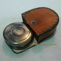 Vintage Nautical Brass Stanley London 1885 Compass With Leather Box Gift... - $18.71