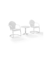 Crosley Furniture Tulip 3 Piece Metal Conversation Seating Set in White ... - $456.08 CAD