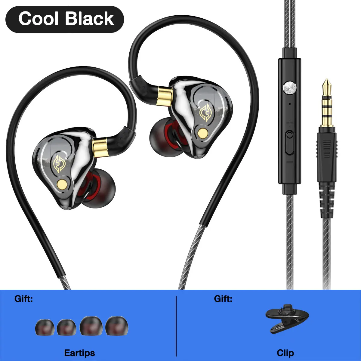 EARDECO Wired Headphones with Mic Earphone 3.5mm Hifi Wire Headphone Headset Bas - £13.07 GBP
