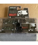 1/64 GREENLIGHT BULLITT 1968 MUSTANG &amp; 2015 FORD F-150 &amp; TRAILER SET - £19.46 GBP