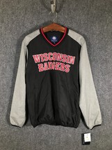 Wisconsin Badgers Windbreaker Small Gill Sports Pullover Black New With ... - $19.06
