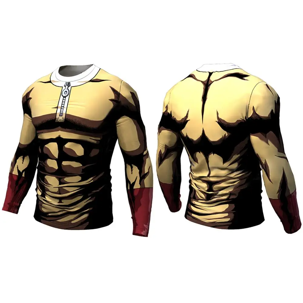 Sporting New Fashion Anime One Punch Men 3D Printed Saitam Ken Long Sleeve T shi - £35.06 GBP