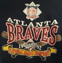 Vintage Atlanta Braves 1992  World Series National League Champions T Shirt sz L - £38.41 GBP