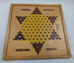 Vintage Parker Brothers Chinese Checkers Wooden Board 16.5” Square - $24.74