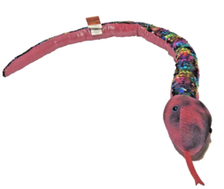Adventure Planet Sequinimals Plush Pink Snake Multicolor Sequin 26 Inche... - $10.71