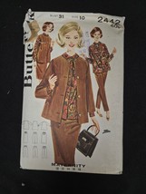 Butterick Pattern 2442 Women&#39;s Maternity Pants Skirt Size 10 Bust 31 196... - $12.95