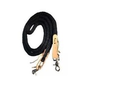 Horse Reins Tack Roping Western Braided Barrel Black Poly Rope 7 ft HRS7F - $28.71