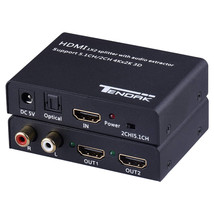 Tendak 1X2 4K HDMI Splitter with Audio Extractor Optical and R/L Output ... - £71.30 GBP
