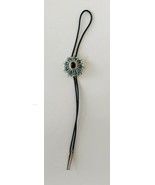 Faux Turquoise & Black Stone Silver Beaded Bolero Tie - £32.97 GBP