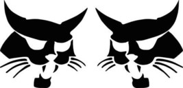 Bobcat Head Sticker 6&quot; Set of 2 Logo Skid Steer Vinyl Decal Sticker - £4.69 GBP