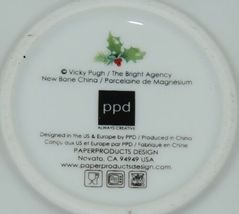 PPD Christmas Condiment Bowls Decorated Tree  Wreath Set of 4 New Bone China image 4