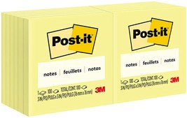 Canary Yellow, Clean Removal, Recyclable Post-It Notes 3X3 In, 12 Pads, ... - $43.93