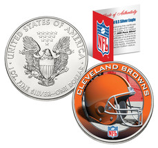 CLEVELAND BROWNS 1 Oz American Silver Eagle $1 US Coin Colorized NFL LIC... - $84.11