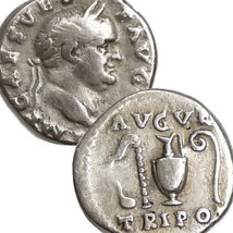 Vespasian Pontif Sacrificial Tools Simpulum Jug Lituus Avgvr Tri Pot Roman Coin - £208.42 GBP