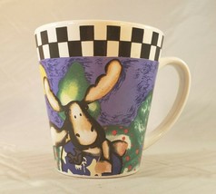 Moose Colorful Coffee Mug Tea Cup Patchwork Images Checkerboard Vintage CSC - £4.74 GBP