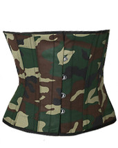 Corset waist training steel wasp-Bone waistbust military green camo - £24.87 GBP+