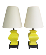 Matched Pair of Mid-Century Modern Chapman Yellow Chinoiserie Table Lamps  - $594.00