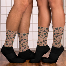 Halloween Design Witch Spooky Friends Cat Bat Spider Bronze Foot Sublimated Sock - £10.38 GBP