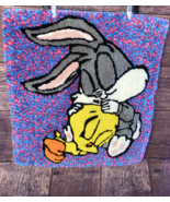 Sleeping Baby Bugs &amp; Tweety Rug, Turfing Rug Tweety Bird, Handmade Tufti... - $105.26 CAD