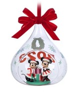 Santa Mickey Mouse and Minnie Mouse 2023 Glass Drop Sketchbook Ornament New - £20.77 GBP