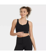 JOYLAB Women&#39;s Lace-Up Detail Ribbed Bra &amp; Shorts Set Black Size Small NWT - $29.69