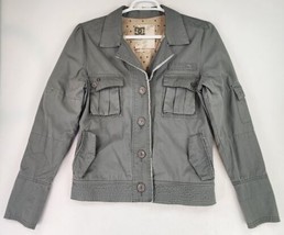 DC Jacket Womens XLarge Green Military Style Distressed Frayed Casual Ou... - $39.59
