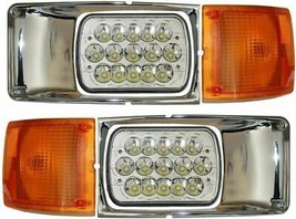 International 2674 1999 2000 2001 LED HEADLIGHTS WITH CORNER LAMP BEZEL SET - £229.43 GBP