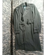 VINTAGE OVERCOAT MANS WOOL GABARDINE AG-44 DRESS GREEN JACKET 38R VIETNA... - $73.22 CAD