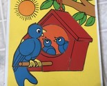 Vintage Playskool Wooden Puzzle Bluebirds 6-Pieces Birds in Birdhouse EU... - $21.49