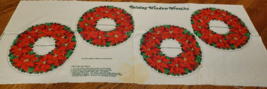 Vintage Cut ‘n Sew Fabric Panel Christmas Holiday Window Wreaths - £15.95 GBP