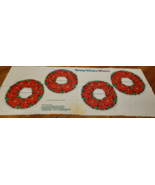 Vintage Cut ‘n Sew Fabric Panel Christmas Holiday Window Wreaths - £10.55 GBP