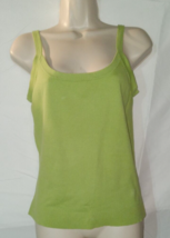 Coldwater Creek Knit Top Size  xs Green Sleeveless Cotton Blend - £7.47 GBP