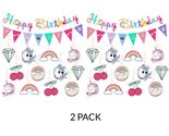 Unicorn Happy Birthday Banner Pastel Rainbow Party Decorations Girls Par... - $16.65