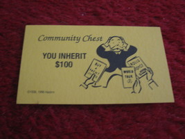 2004 Monopoly Board Game Piece: You Inherit Community Chest Card - $1.00