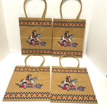 Vintage Creative Gift Bags Teddy Bear on Horse Paper Gift Bags Handles Lot of 4 - £12.24 GBP