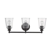 Three Light Antique Bronze Glass Shade Wall Sconce - $257.35