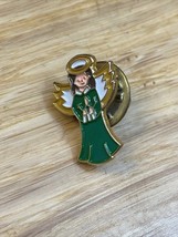 Vintage Enamel Holiday Christmas Xmas Angel Lapel Tie Hat Pin Pinback KG - $147.58 MXN
