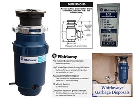 Whirlaway 291PC Garbage Disposal With Power Cord 1/2 Hp - £54.39 GBP